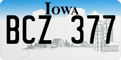 IA license plate BCZ377