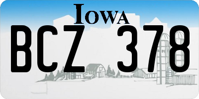 IA license plate BCZ378