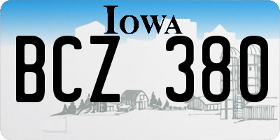 IA license plate BCZ380