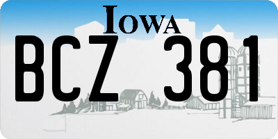 IA license plate BCZ381