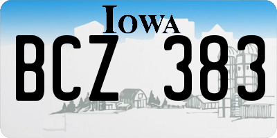 IA license plate BCZ383
