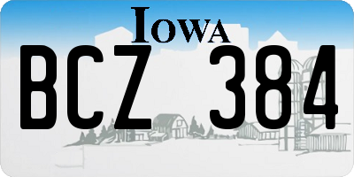 IA license plate BCZ384