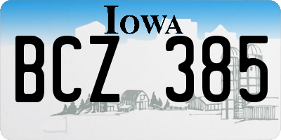IA license plate BCZ385