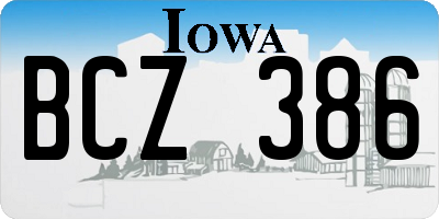 IA license plate BCZ386