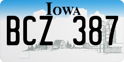 IA license plate BCZ387