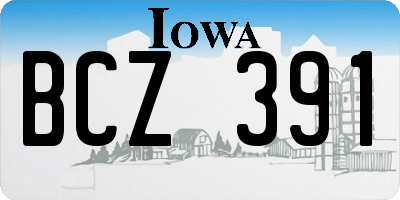 IA license plate BCZ391