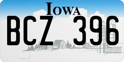 IA license plate BCZ396