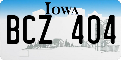 IA license plate BCZ404
