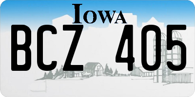 IA license plate BCZ405