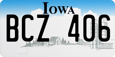 IA license plate BCZ406