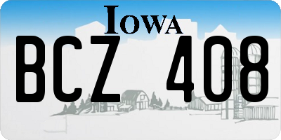 IA license plate BCZ408