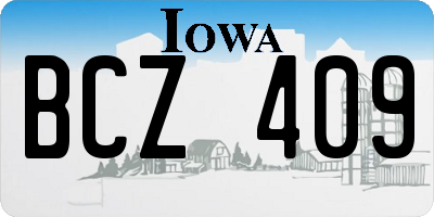 IA license plate BCZ409