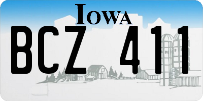 IA license plate BCZ411