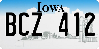 IA license plate BCZ412