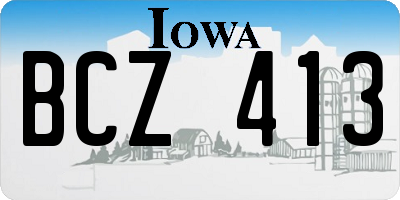 IA license plate BCZ413