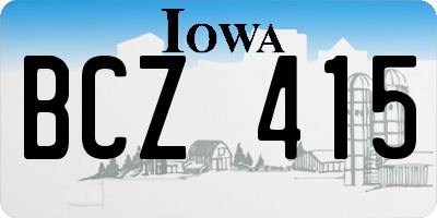 IA license plate BCZ415