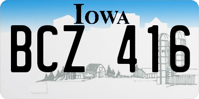 IA license plate BCZ416