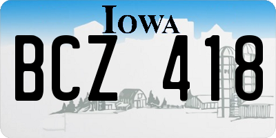 IA license plate BCZ418