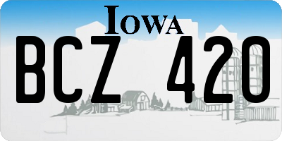 IA license plate BCZ420