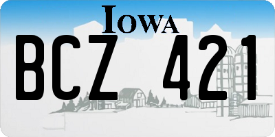 IA license plate BCZ421
