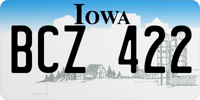 IA license plate BCZ422