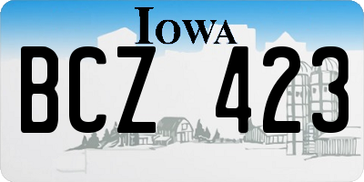 IA license plate BCZ423