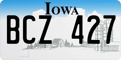 IA license plate BCZ427