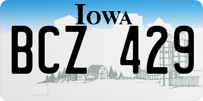 IA license plate BCZ429