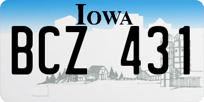 IA license plate BCZ431