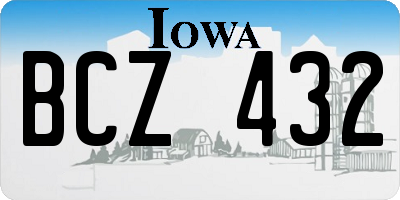 IA license plate BCZ432