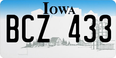 IA license plate BCZ433