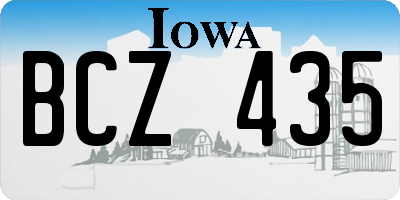 IA license plate BCZ435