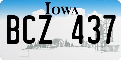 IA license plate BCZ437