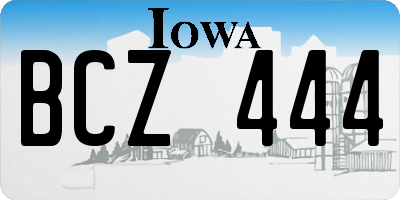 IA license plate BCZ444