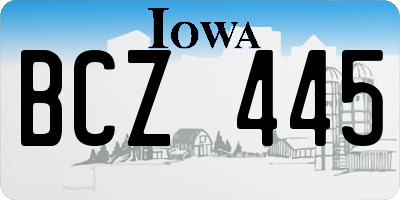 IA license plate BCZ445