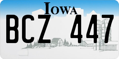 IA license plate BCZ447