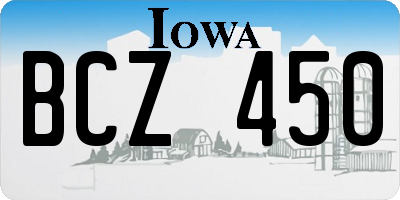 IA license plate BCZ450