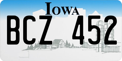 IA license plate BCZ452