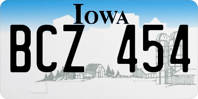 IA license plate BCZ454