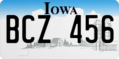 IA license plate BCZ456