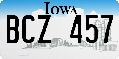 IA license plate BCZ457