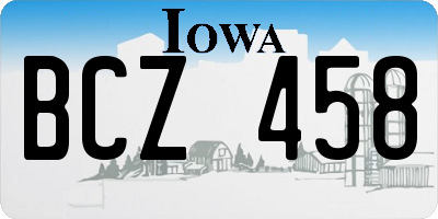 IA license plate BCZ458