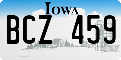 IA license plate BCZ459