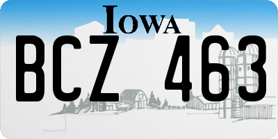 IA license plate BCZ463