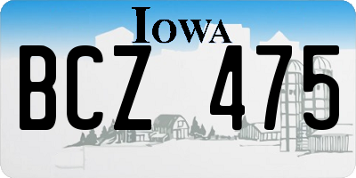 IA license plate BCZ475