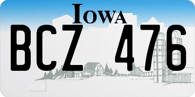 IA license plate BCZ476