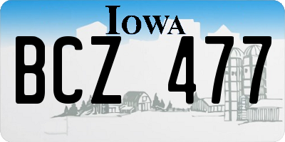 IA license plate BCZ477
