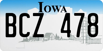 IA license plate BCZ478