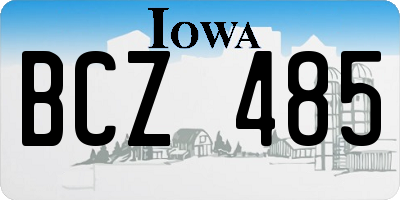 IA license plate BCZ485