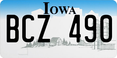 IA license plate BCZ490